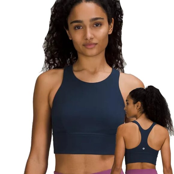 Wunder Train Longline Bra Medium Support C/D in True Navy 4 - Picture 1 of 7